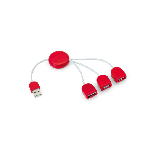 Hub USB czerwony V3243-05 