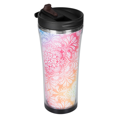 Kubek podróżny 400 ml, miejsce na kartkę z nadrukiem full colour Srebrny V4996-32 (4)