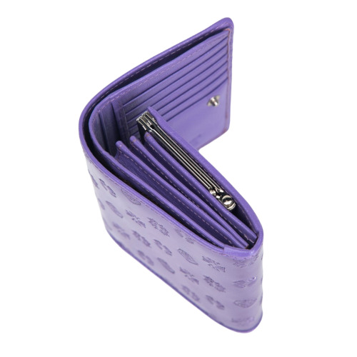 Damski portfel WITTCHEN z lakierowanej skóry z monogramem mały Fiolet WITT34-1-070 (2)