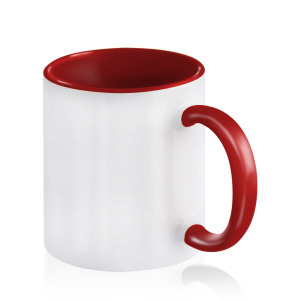2-kolorowy kubek ceramiczny pod sublimację, 325 ml Czerwony