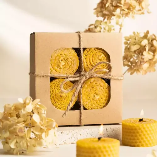 Zestaw Świec z Węzy Pszczelej Wielokolorowy PLS033P-NATURAL 