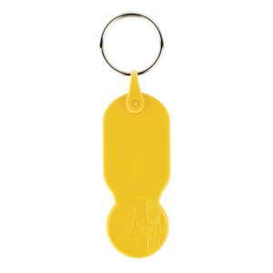 Plastikowy brelok z żetonem 1 € / Key01 Żółty