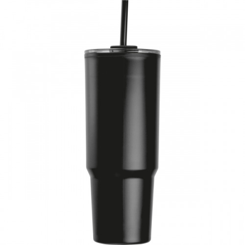 Kubek ze słomką XXL 1200 ml TEODORA Czarny 8468603 (5)