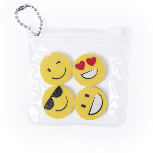 Zestaw gumek do mazania "uśmiechnięta buzia" żółty V7839-08 (2)