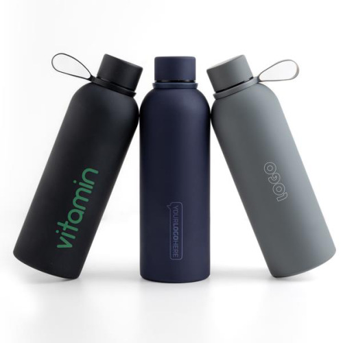 Butelka termosowa o pojemności 500 ml z gumowym wykończeniem / Thermal Royal blue IP37072264 (9)