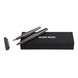 Zestaw upominkowy HUGO BOSS długopis i pióro wieczne - HSV3472D + HSV3474D Czarny