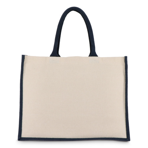 Jutowo-bawełniana torba na ramię OEKO-TEX® 42,5 x 19 x 32 cm 320 g/m² Ciemnoniebieski LT95373-N0010 (2)