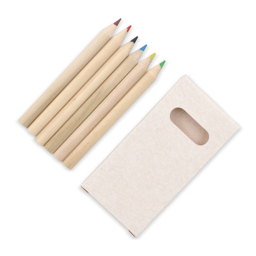 6 kredek do kolorowania w pudełku z kartonu z recyklingu Ecru LT91520-N0054 (2)