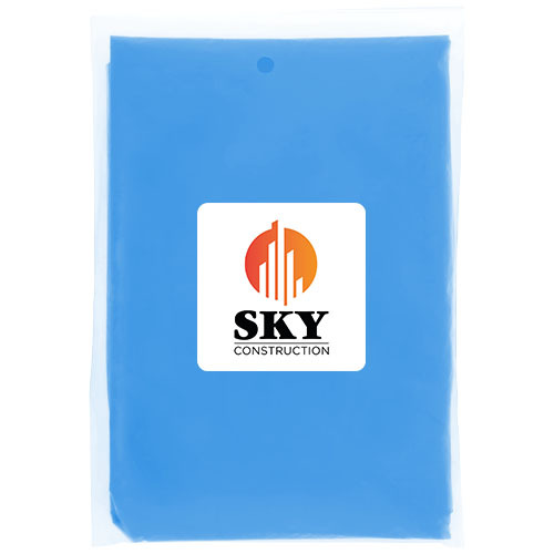 Mayan jednorazowe poncho przeciwdeszczowe z recyklingu z certyfikatem GRS, z pokrowcem do przechowywania  Błękit królewski 10941753 (1)