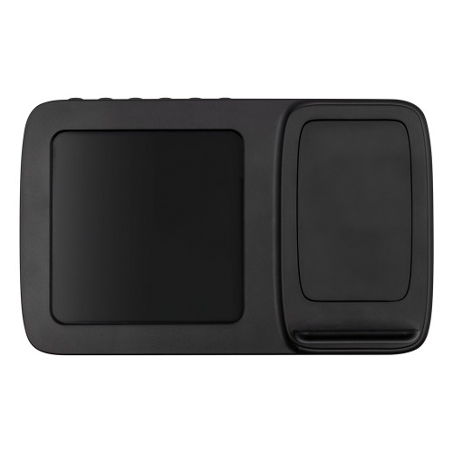 Ładowarka bezprzewodowa 5W-15W Exclusive Collection, wielofunkcyjny zegar cyfrowy | Isha Czarny V1161-03 (6)