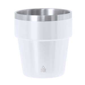 Kubek 250 ml ze stali nierdzewnej z recyklingu Biały