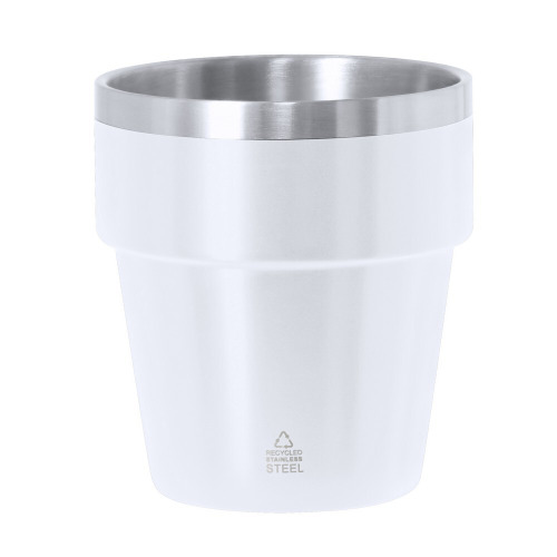 Kubek 250 ml ze stali nierdzewnej z recyklingu Biały VA682-02 