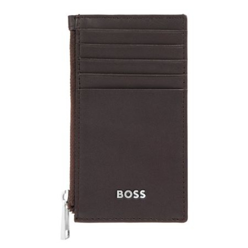 Portfel na karty z zamkiem Classic Smooth Black Brązowy HLK503Y (6)