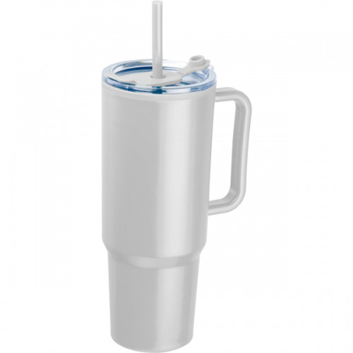 Kubek ze słomką XXL 1200 ml TEODORA Biały 8468606 