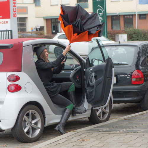 Parasol manualny odwrócony ø120 cm OLIVIA Pomarańczowy 4047610 (8)