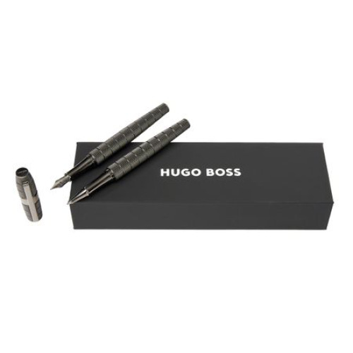 Zestaw upominkowy Hugo Boss pióro wieczne i pióro kulkowe - HSH4982D + HSH4985D Ciemnoszary HPPR498D 