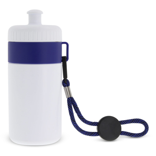Bidon Sportowy Z Obwódka I Kolorowym Sznurkiem 500ml Biały / ciemnoniebieski LT98785-N0110 