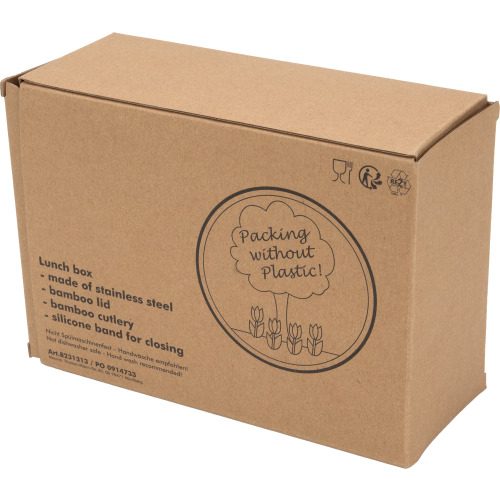 Lunch box ze sztućcami DIEST 1000 ml Beżowy 231313 (12)
