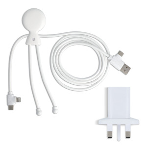 2090 - Długi kabel do ładowania Xoopar Mr Bio + adapter z wtyczką UK