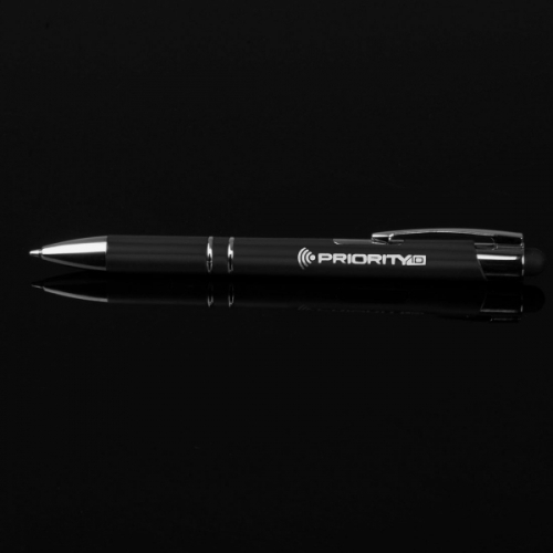 Długopis plastikowy touch pen z podświetlanym logo WORLD czarny 089203 (7)