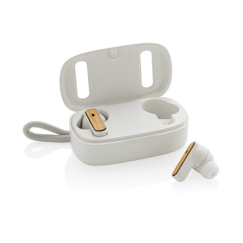 Bezprzewodowe słuchawki douszne TWS, plastik z recyklingu white P329.863 