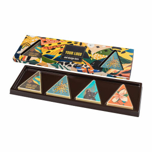 Zestaw czekoladek nadziewanych z nadrukiem Choco Triangle 4 sztuki