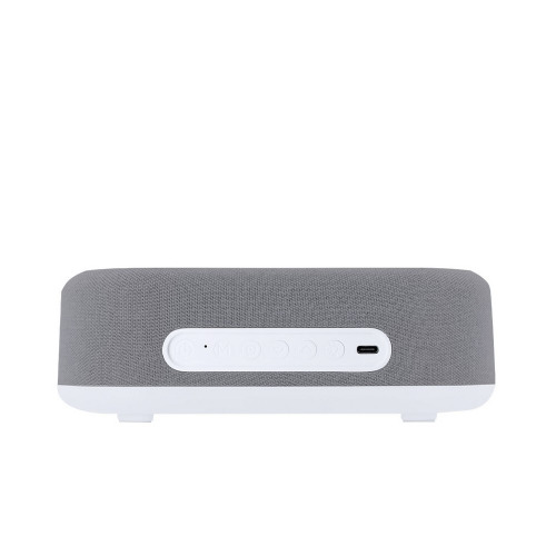 Ładowarka bezprzewodowa 15W, głośnik bezprzewodowy 5W, zegar, lampka LED Szary VA614-19 (3)