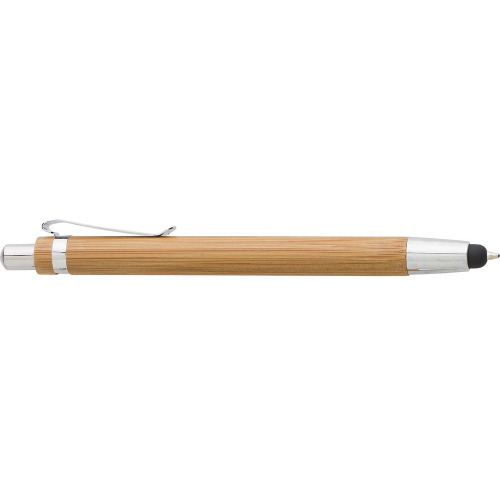 Bambusowy zestaw piśmienniczy, długopis touch pen i ołówek mechaniczny Brązowy V1803-16 (2)