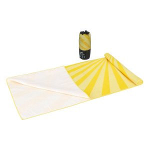 Szybkoschnący ręcznik plażowy R-PET 100×180 cm, sublimacja żółty