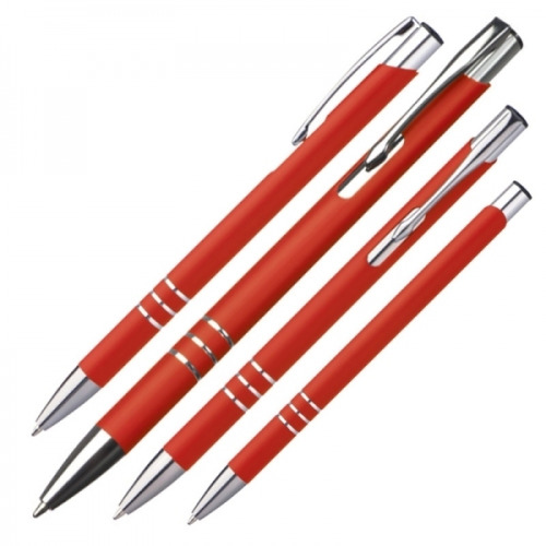Długopis metalowy soft touch NEW JERSEY czerwony 055505 (1)
