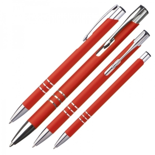 Długopis metalowy soft touch NEW JERSEY czerwony 055505 (1)