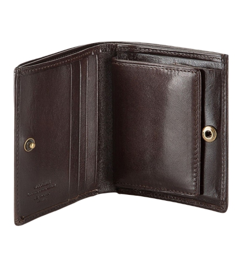 Damski portfel WITTCHEN skórzany z herbem na zatrzask Brązowy WITT10-1-065 (1)