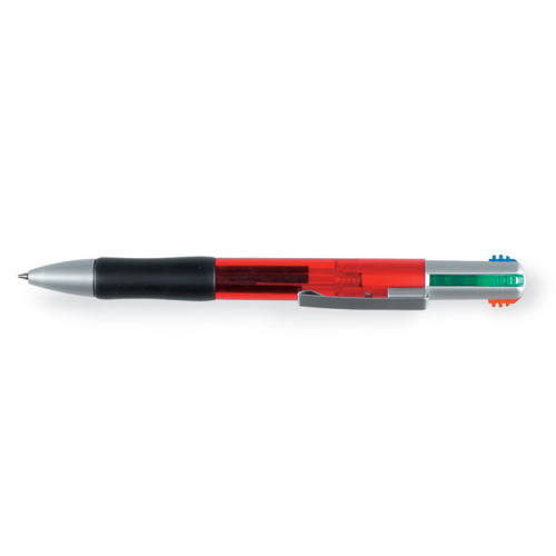 4-kolorowy długopis przezroczysty czerwony KC5116-25 