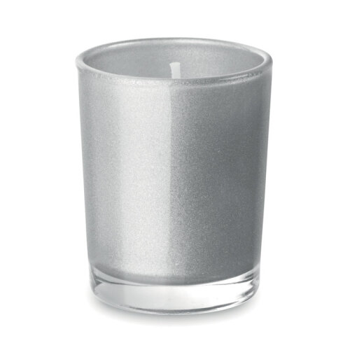 Mała szklana świeca srebrny mat MO9030-16 