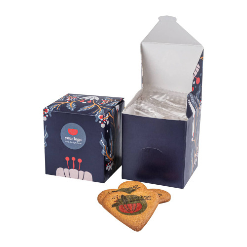 Ciastka reklamowe Logo Cookie Box Serce 6 sztuk Wielokolorwy S0356 