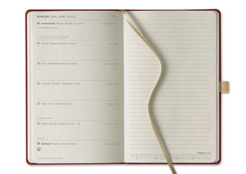 Kalendarz książkowy A5 Eco Apple Pro - tygodniowy Czerwony KKM90 (1)