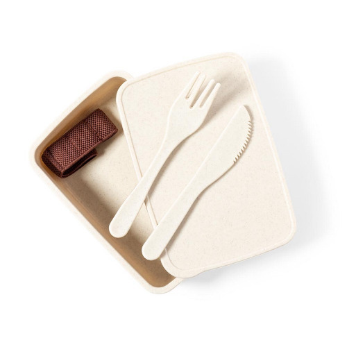 Pudełko śniadaniowe 700 ml, sztućce Neutralny V8215-00 (2)