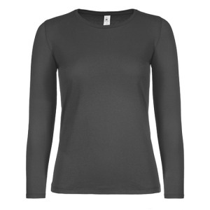Damski T-shirt Długi Rękaw Klasyczny Bawełna Ring Spun Dekatyzowany