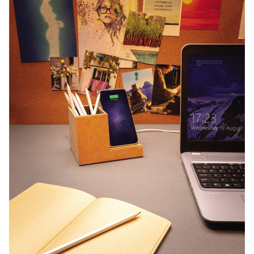 Ładowarka bezprzewodowa 5W, organizer na biurko Khaki P308.199 (7)