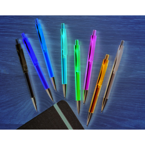 Przyciskany długopis Przezroczysty biały MO8813-26 (2)