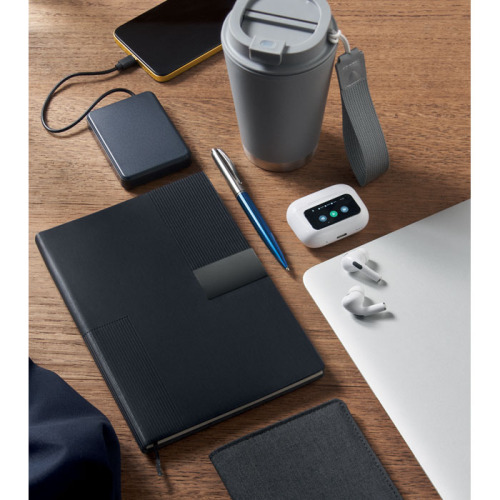 Notatnik A5 z miękkiego PU Czarny MO2645-03 (4)