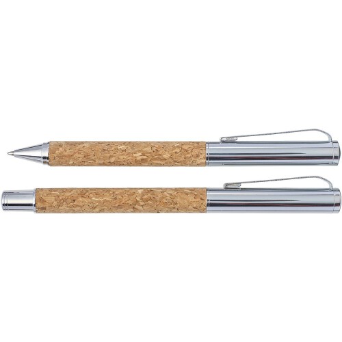 Zestaw piśmienny, długopis, pióro kulkowe jasnobrązowy V1964-18 (1)