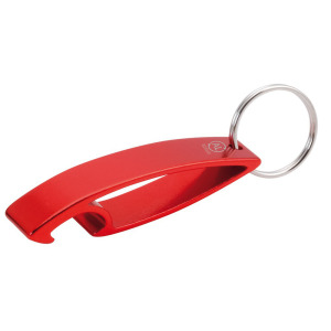 Brelok do kluczy, otwieracz do butelek z aluminium z recyklingu Czerwony