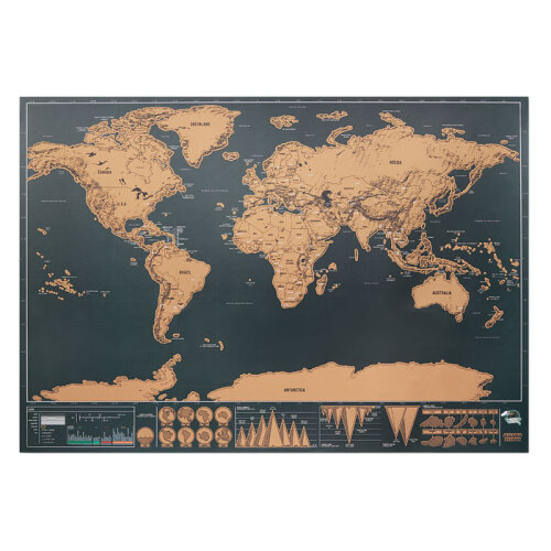 Mapa świata - zdrapka beżowy MO9736-13 