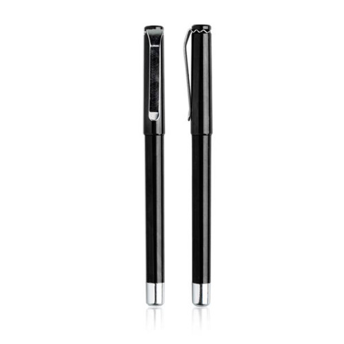 Plastikowe żelowe pióro kulkowe z nasadką / Gelie Czarny IP13154711 