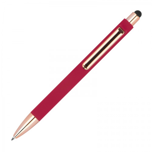 Długopis plastikowy soft touch LENA Czerwony 1387305 (3)