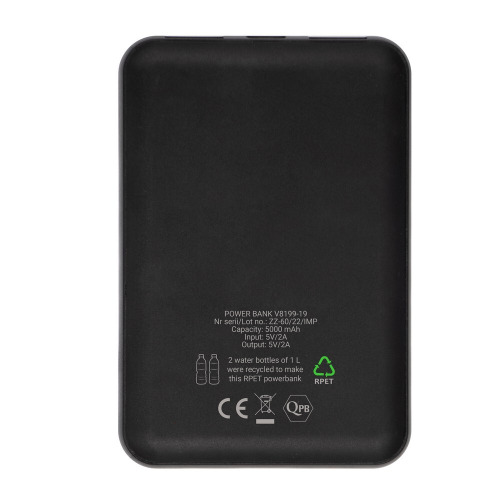 Power bank 5000 mAh RPET | Russo Szary V8199-19 (3)
