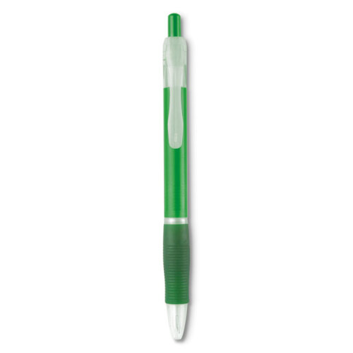 Długopis z gumowym uchwytem przezroczysty zielony KC6217-24 