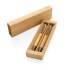 Bambusowy zestaw piśmienny, długopis i ołówek brązowy P611.109 (5) thumbnail