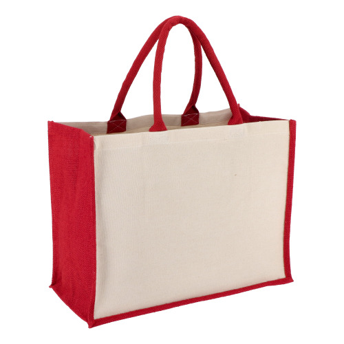 Jutowo-bawełniana torba na ramię OEKO-TEX® 42,5 x 19 x 32 cm 320 g/m² Czerwony LT95373-N0021 